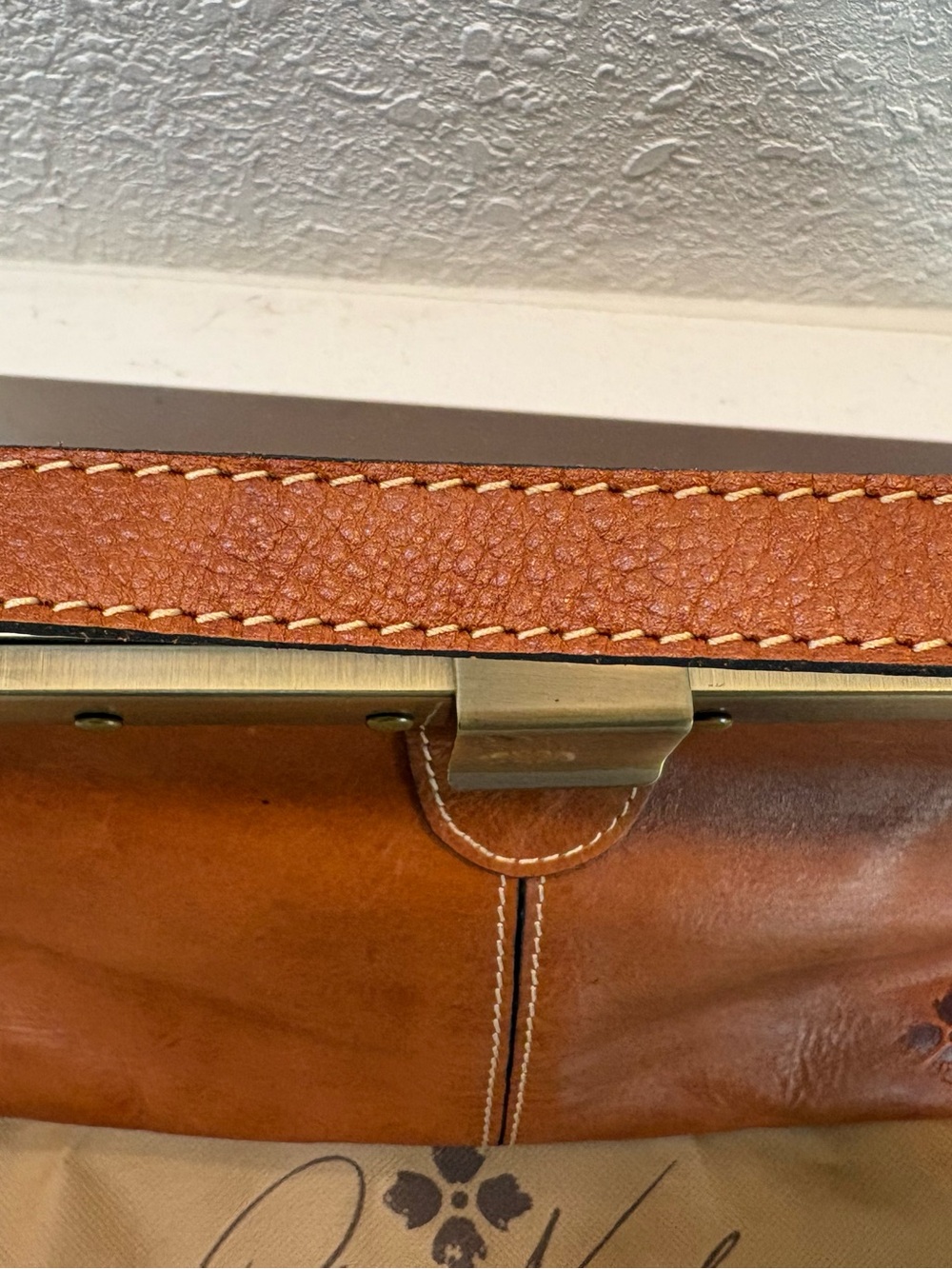 Patricia Nash Brown Leather Frame-Top Shoulder Bag - Picture 5 of 5